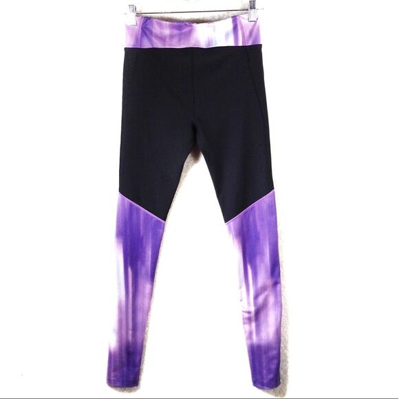 Under Armour HeatGear Compression Leggings  SZ Small Purple Workout Yoga Running - Picture 2 of 13